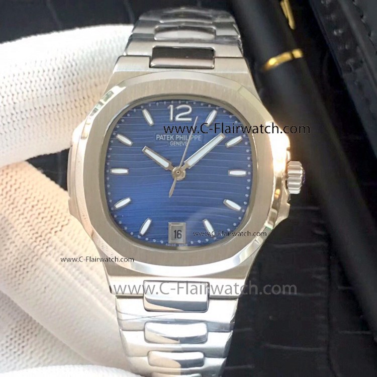 Copy Patek Philippe Nautilus SS Blue Dial Watch Quartz Movement